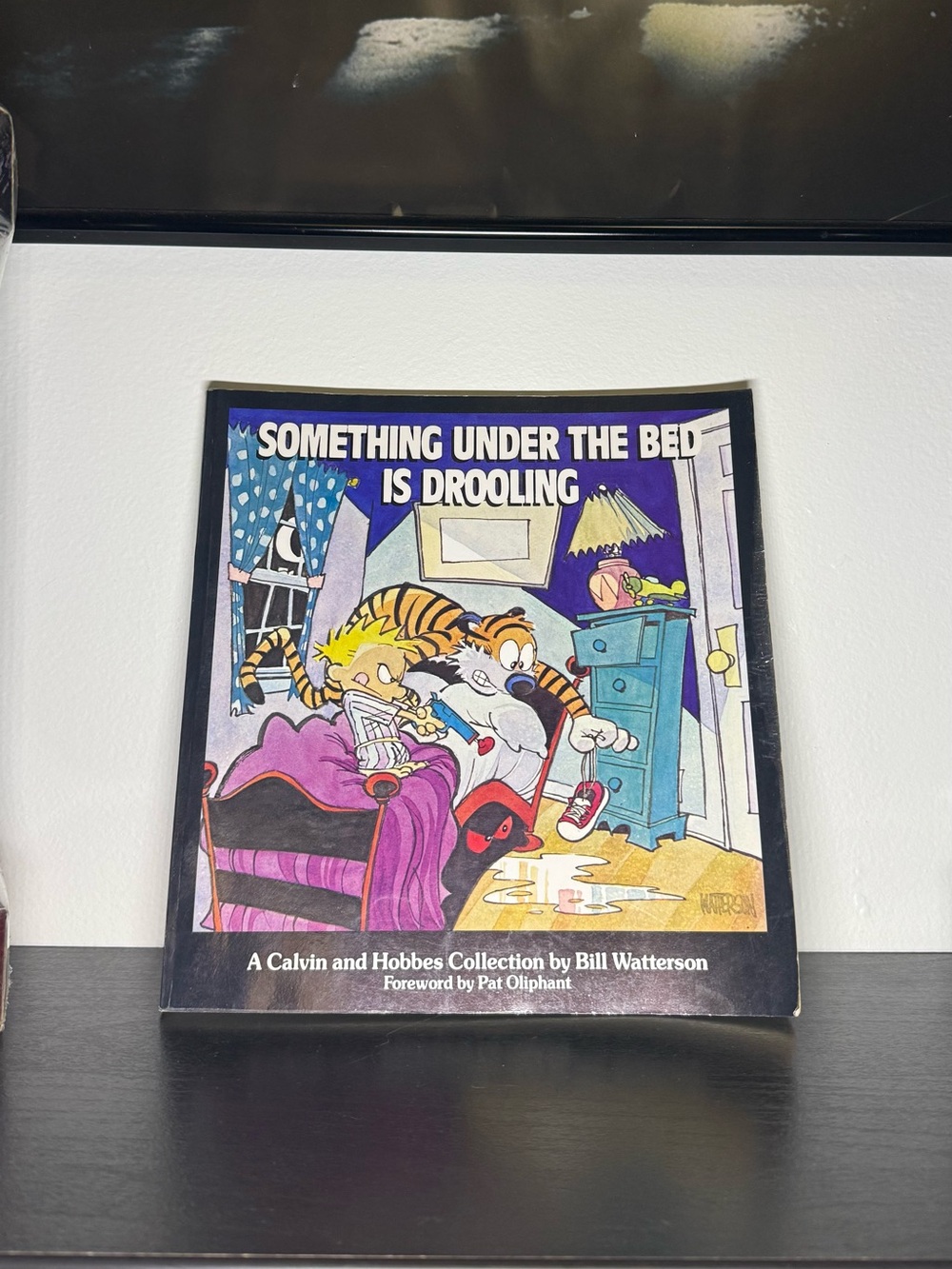 New Vintage 1988 Calvin & Hobbes Something Under The Bed Is Drooling Book